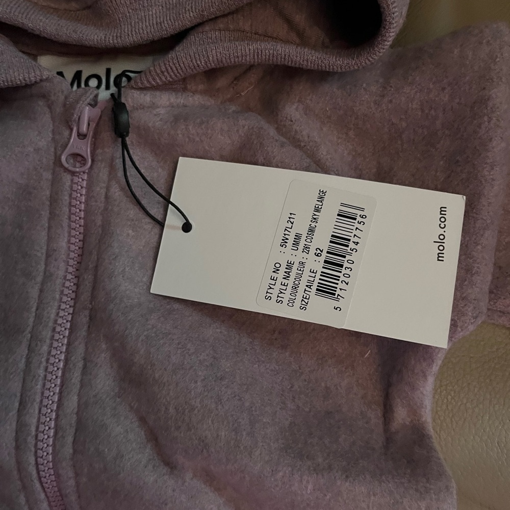 Kids Purple Hoodie with Ears by Molo. Unicorn? Size 62 - Picture 3 of 11